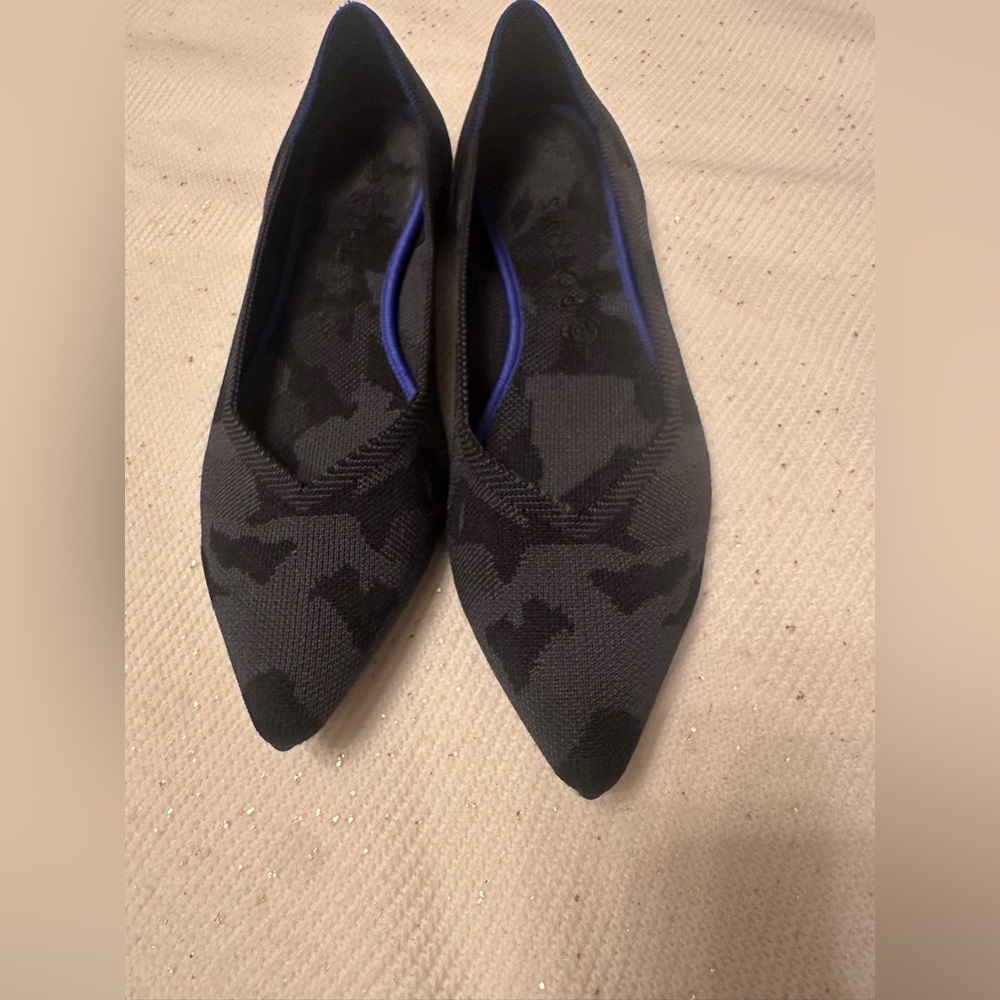 Rothy's The Point ballet flats Grey Dark Camo Pattern size 12